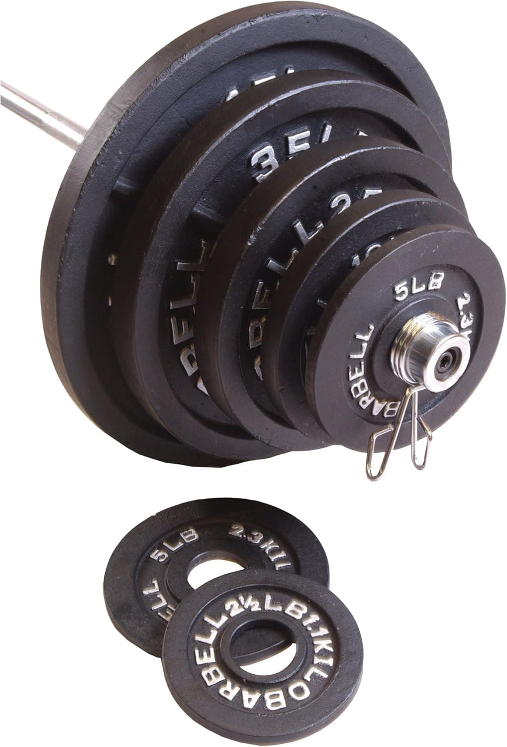 CAP Barbell 300 Pound Olympic Weight Set w/ Bar, Black