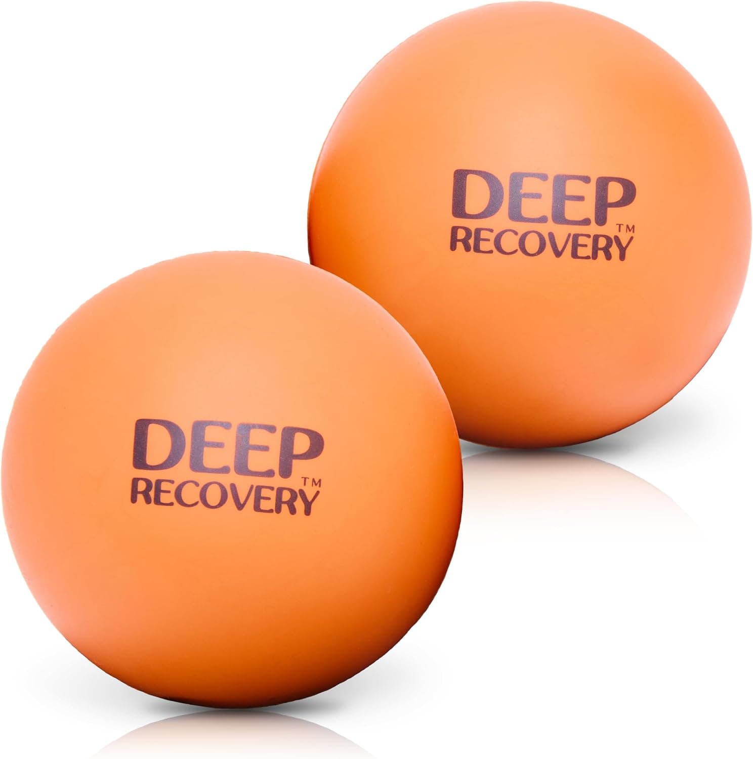 Deep Recovery Sport Yoga Deep Tissue Massage Ball Set, Extra Firm - Lacrosse Ball Size (2.5in) 2-Pack