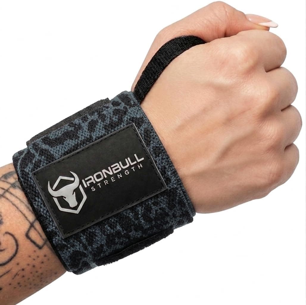 Iron Bull Strength Wrist Wraps for Weightlifting & Powerlifting (18") - Premium Wrist Straps with Thumb Loop for Bench Press, Dip, Triceps & Curls