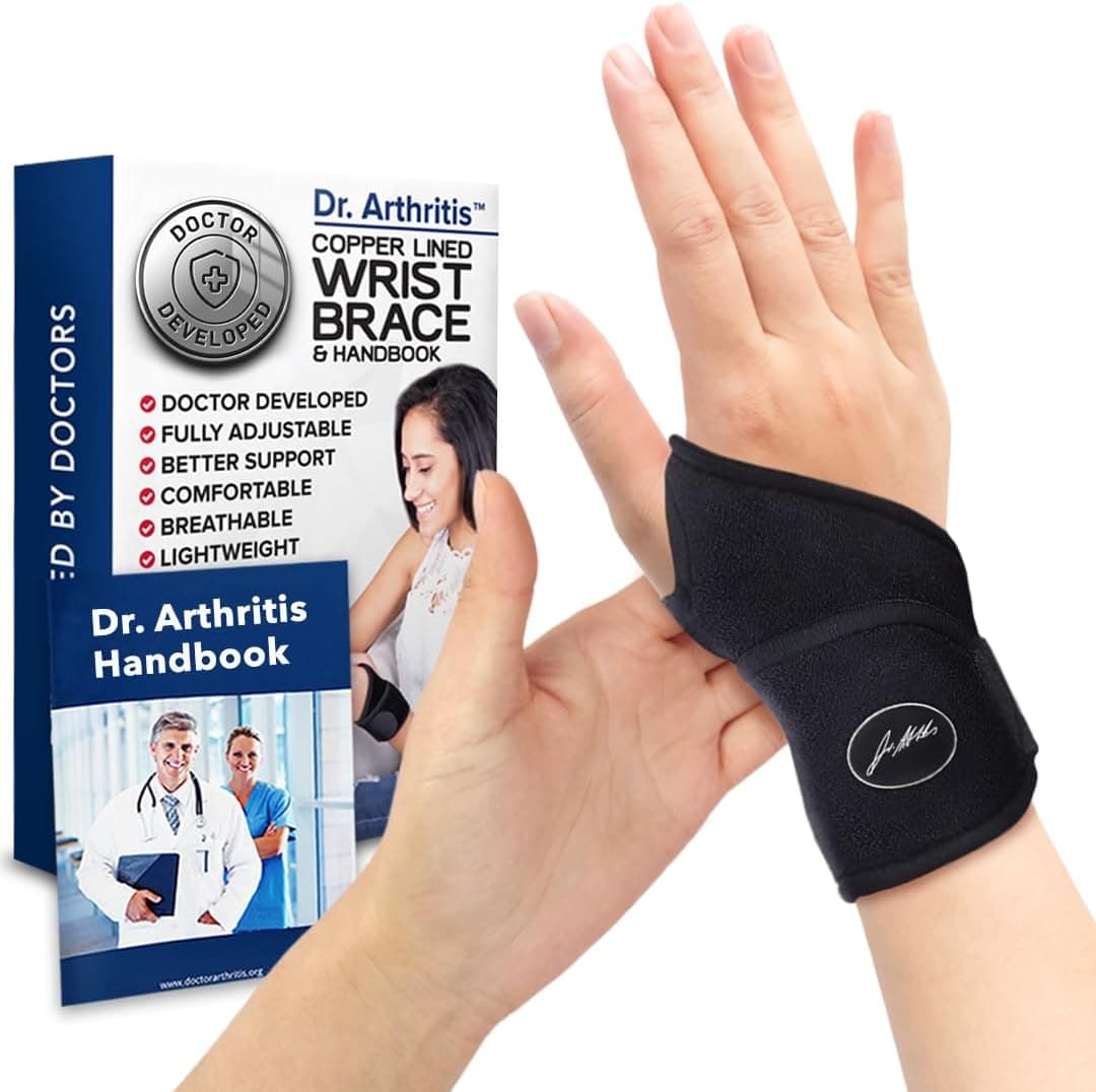Doctor-Developed Gym Wrist Wraps, Lifting Wrist Wraps for Weightlifting & Wrist Compression Brace With Thumb Loops (Black, Single)