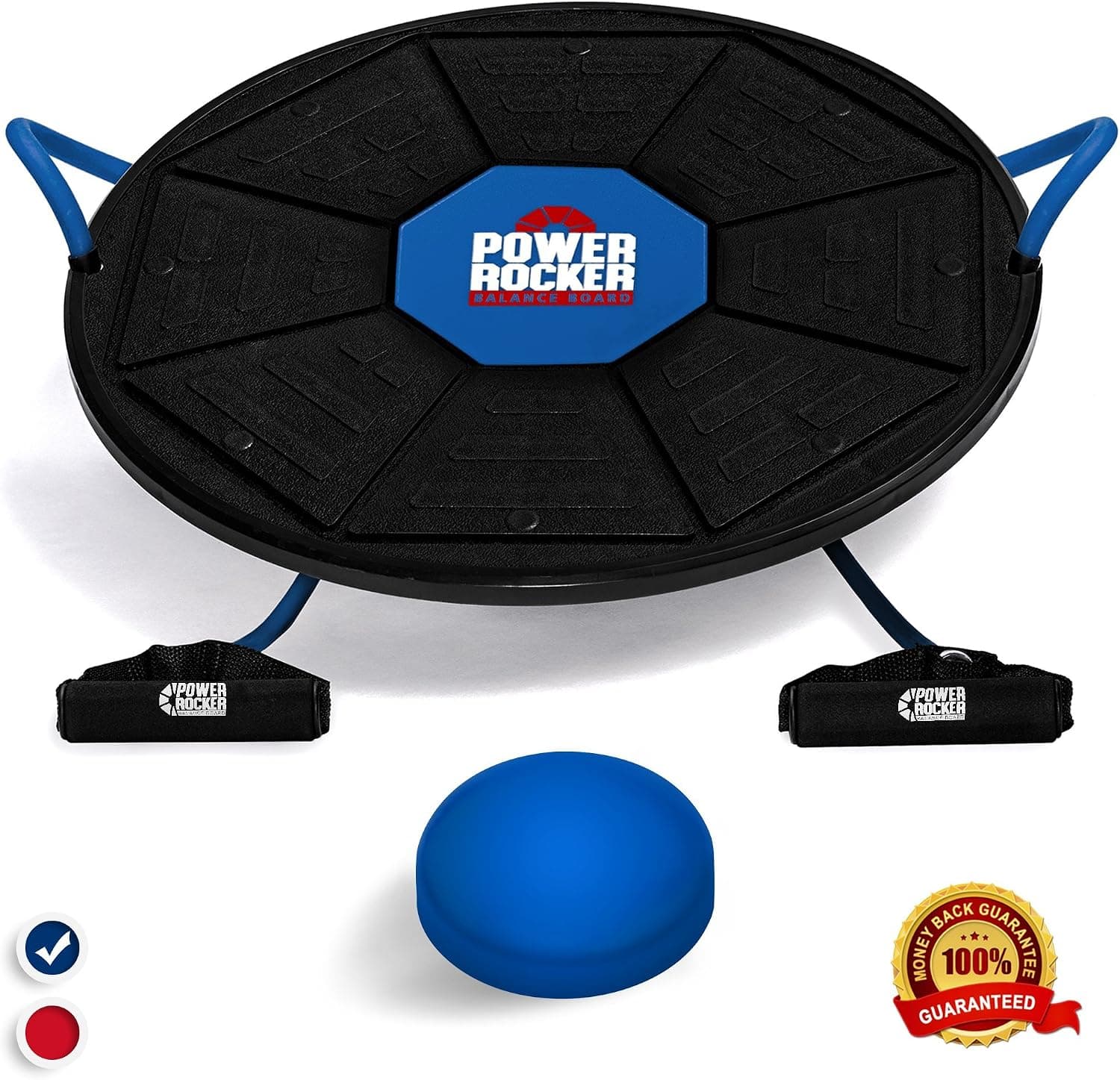 Epitomie Fitness Power Rocker Balance Board - Premium Wobble Board with Adjustable Height & Resistance Tubes