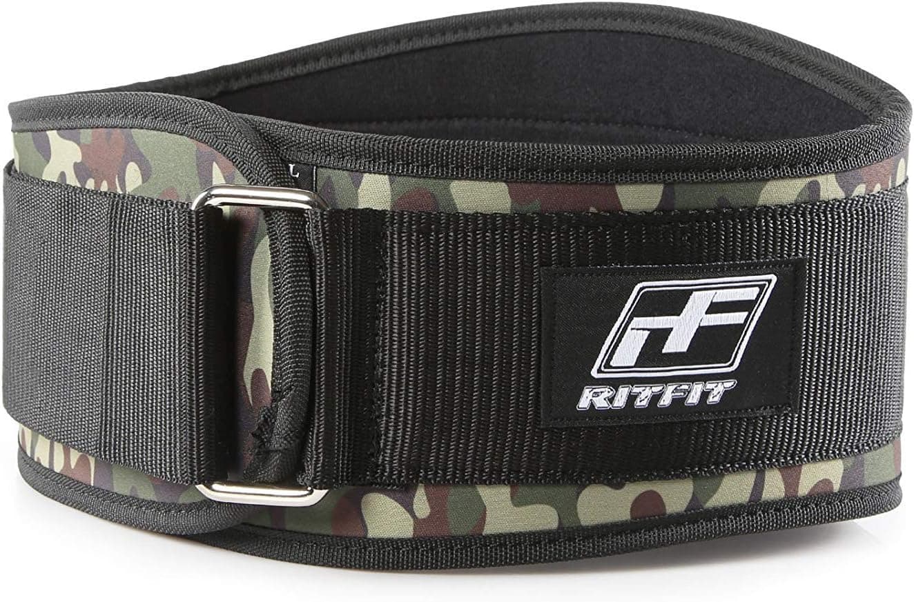 RitFit Weight Lifting Belt, 6 Inch, for Squats, Lunges, Deadlift, Thrusters (Camouflage)