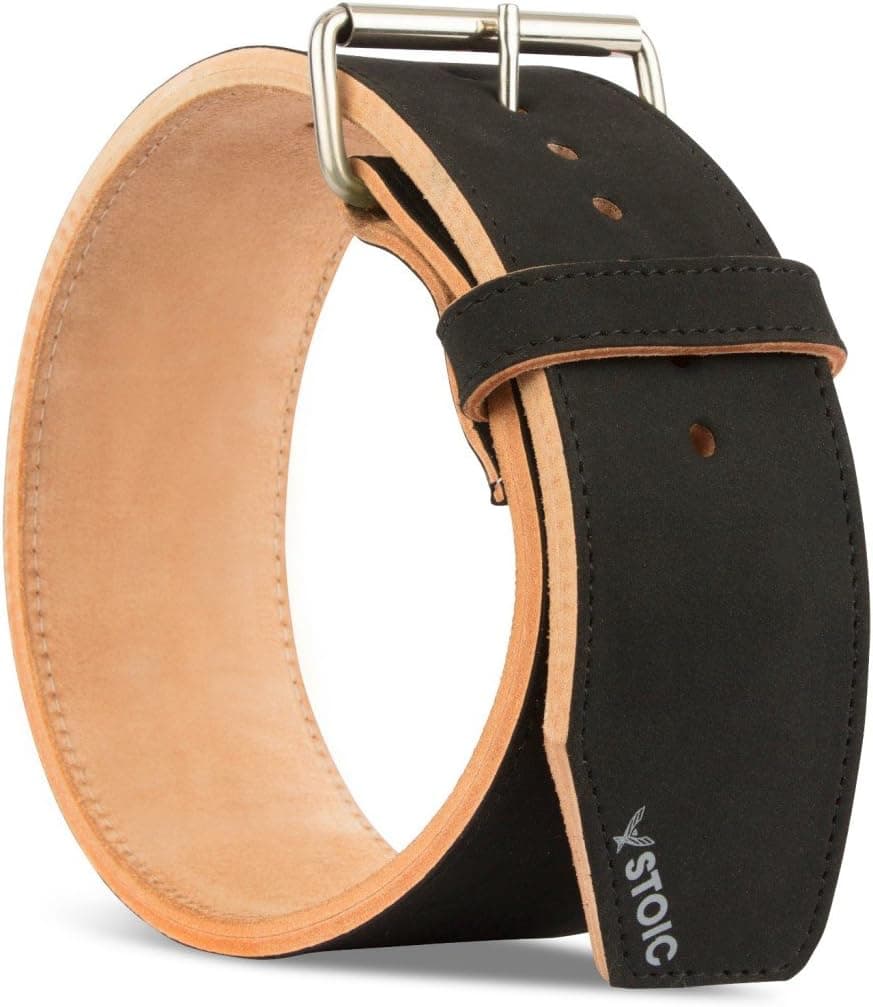 Stoic Powerlifting Belt / Weightlifting Belt - 4 Inches Wide, No Taper, 10MM Thick Single Prong