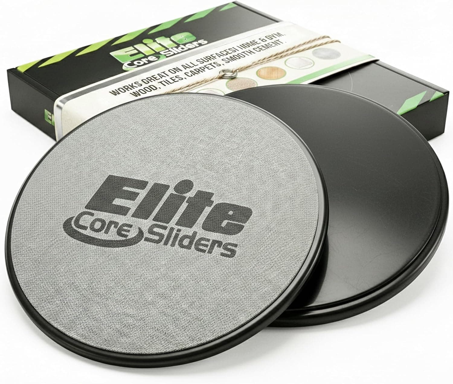 Elite Sportz Equipment Core Sliders, Exercise Gliding Discs for Carpet & Hardwood Floors