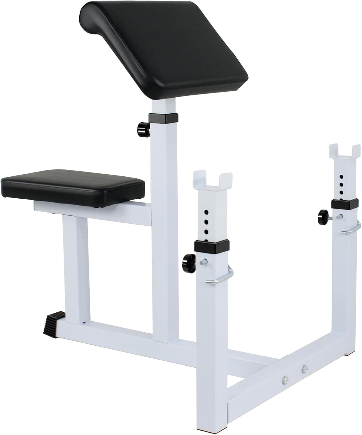 BBBuy Adjustable Arm Preacher Curl Bench Bicep Strength Bench Seated Isolated Barbell Dumbbell Biceps Station for Home Gym