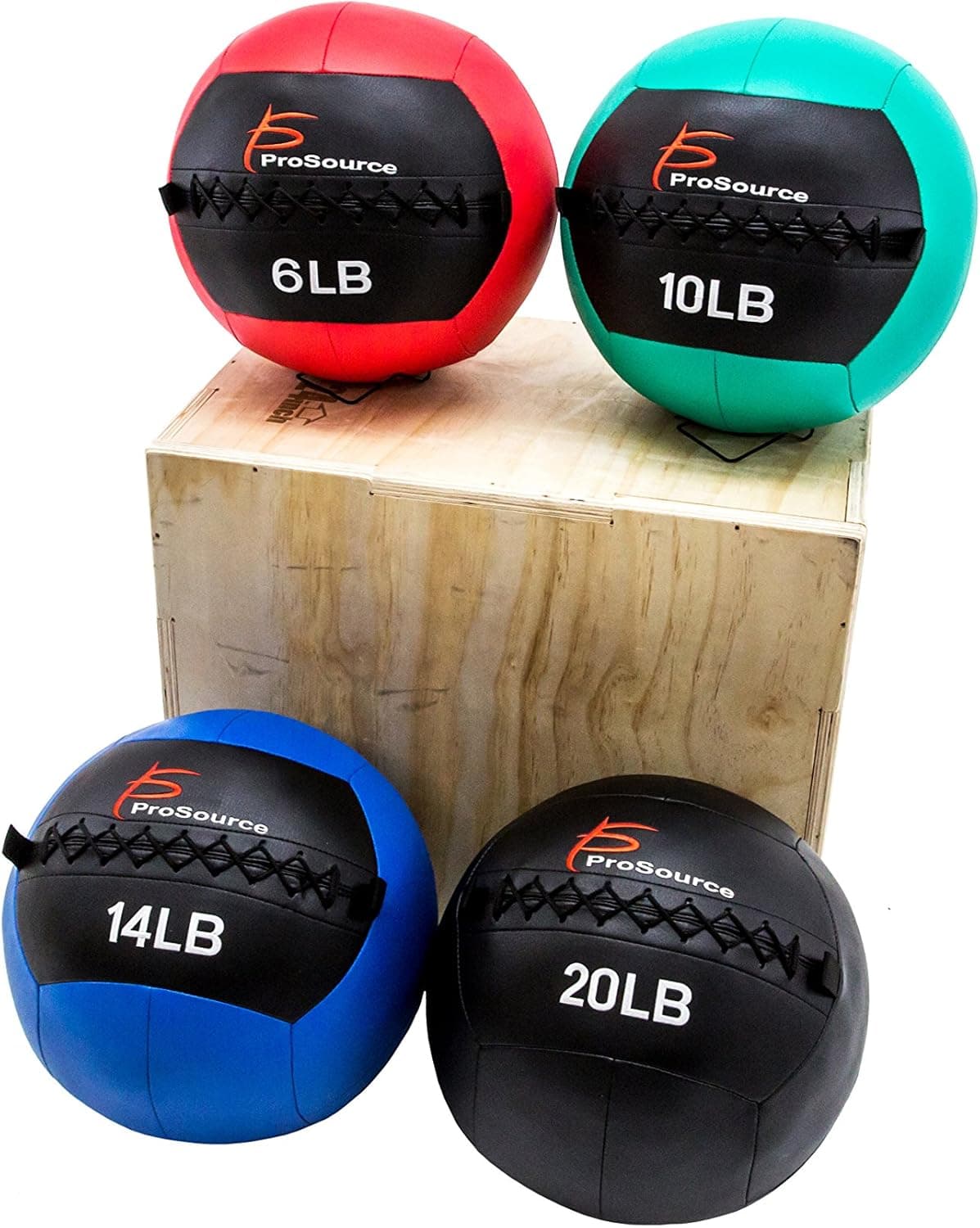 ProsourceFit Soft Medicine Balls Wall Balls, Color-Coded 6-20 lb