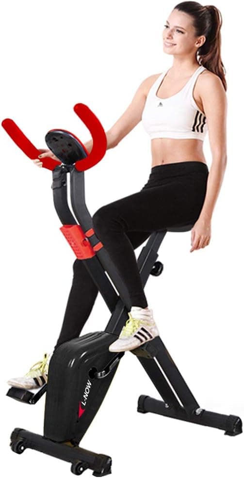 pooboo Indoor Exercise X Bike Foldable Stationary
