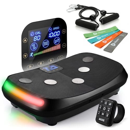 Lifepro Rumblex 4D Curved Vibration Plate Exercise Machine - Triple Motor, 7 Modes & 60 Speeds Vibrating Platform Machine - Full Body Vibration Plate for Lymphatic Drainage & at Home Workout