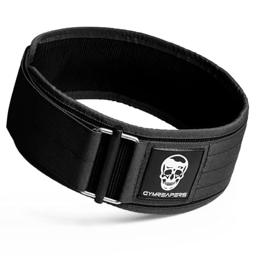 Gymreapers Quick Locking Weight Lifting Belt for Men Gym Belt for Powerlifting Deadlift Belt with 4 Inch Neoprene Metal Buckle Back Support Weightlifting Belt Women (Black, Medium)