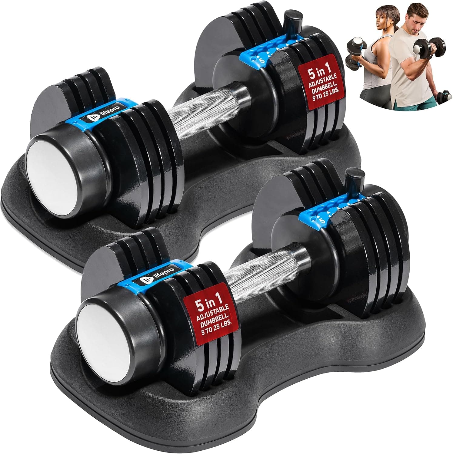 LifePro Adjustable Dumbbells Set, Quick-Adjust Weights