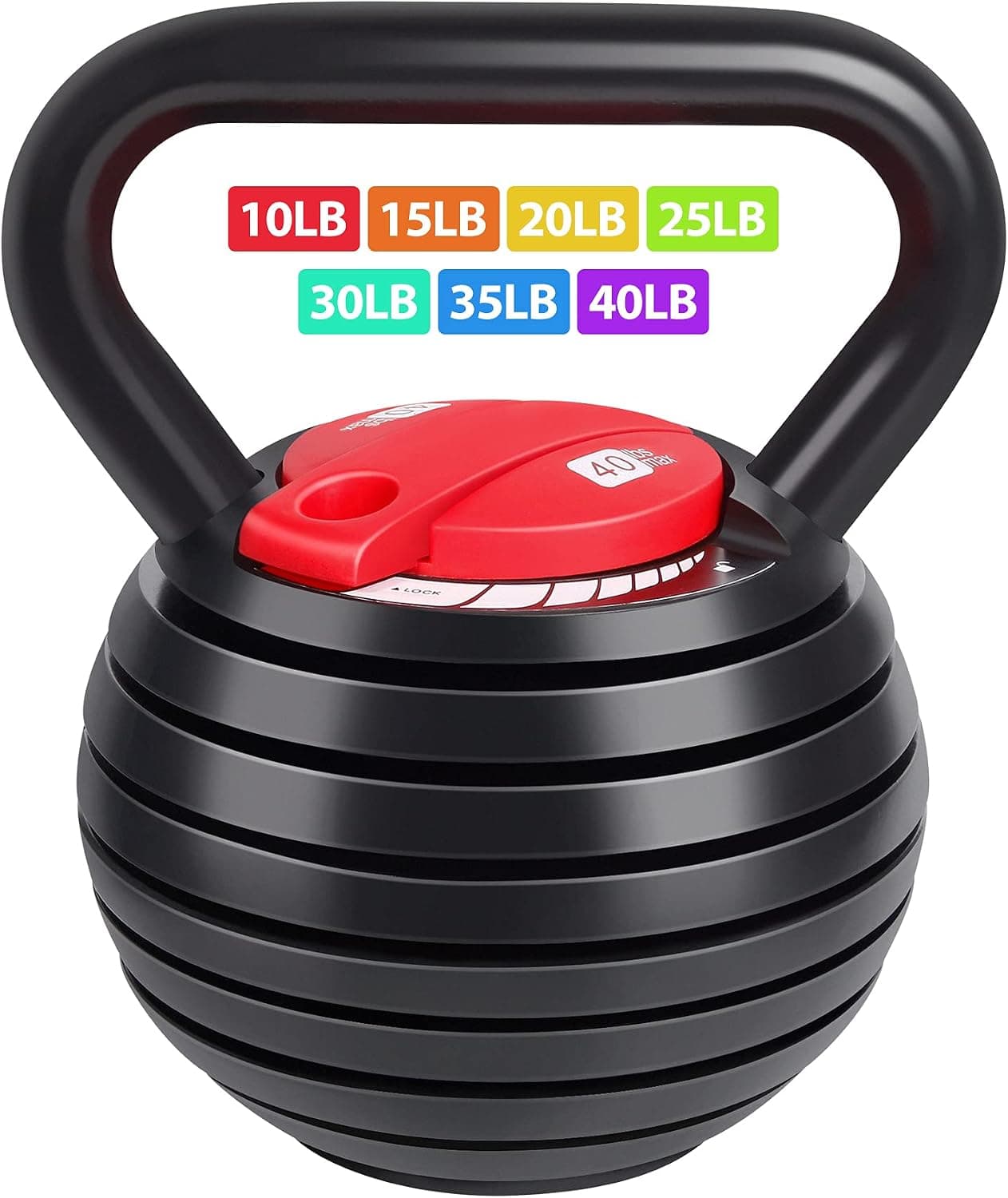TopMade Adjustable Kettlebell Weights Set, Cast Iron, 5-12 lb