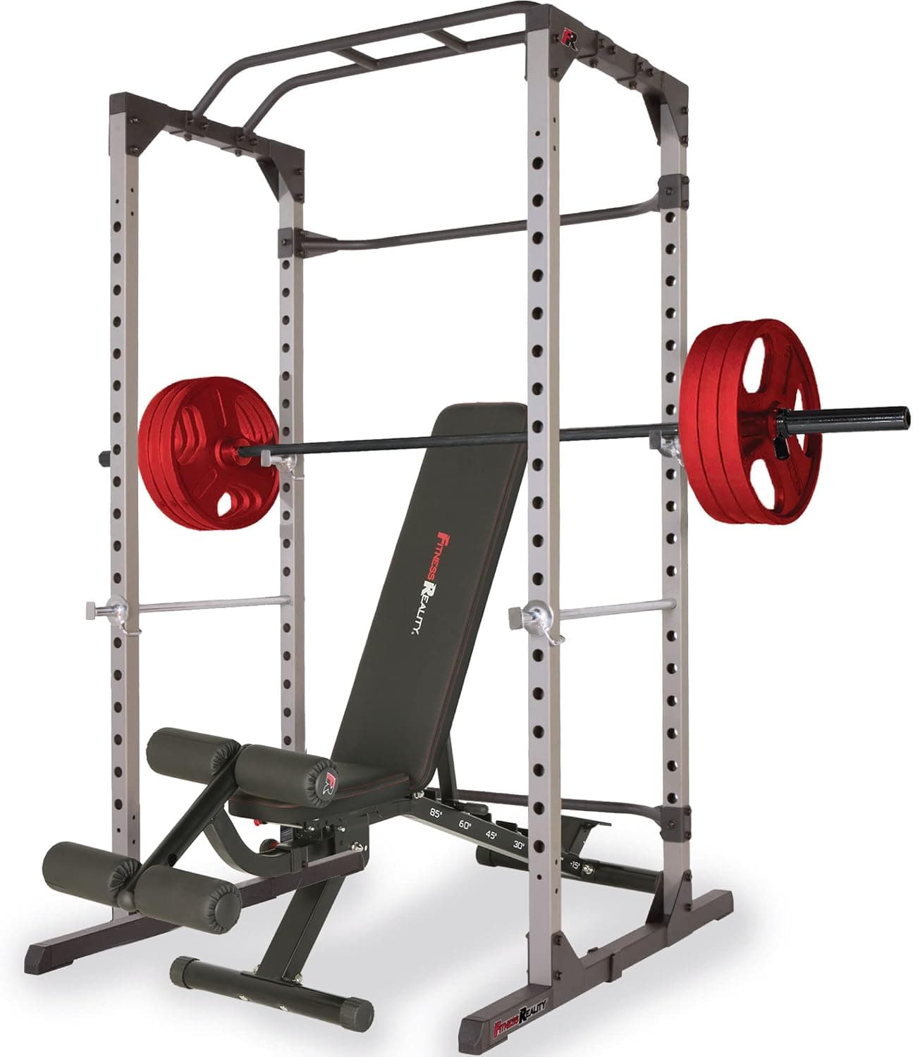 Fitness Reality Adjustable Squat Rack w/ 2000 XL Bench Combo