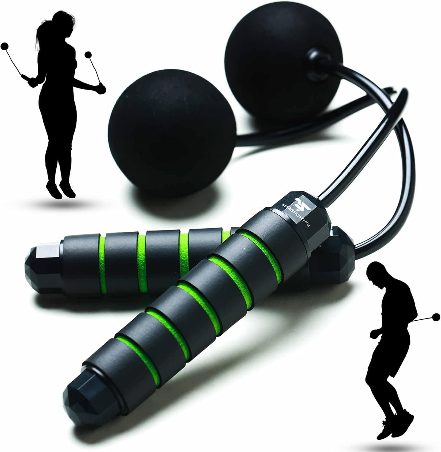 Bod Ropes Cordless Jump Rope - Adjustable Length Ropeless Weighted Jump Rope