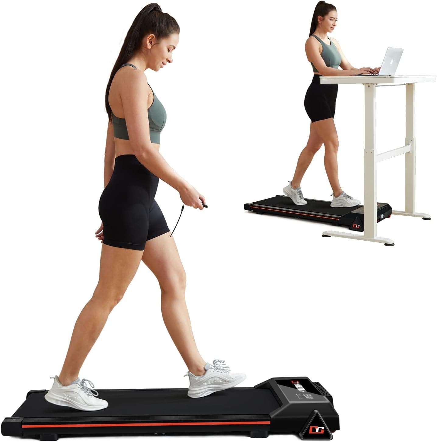 GOYOUTH Portable Walking Pad (3-Level Incline, 12 HIIT Programs)
