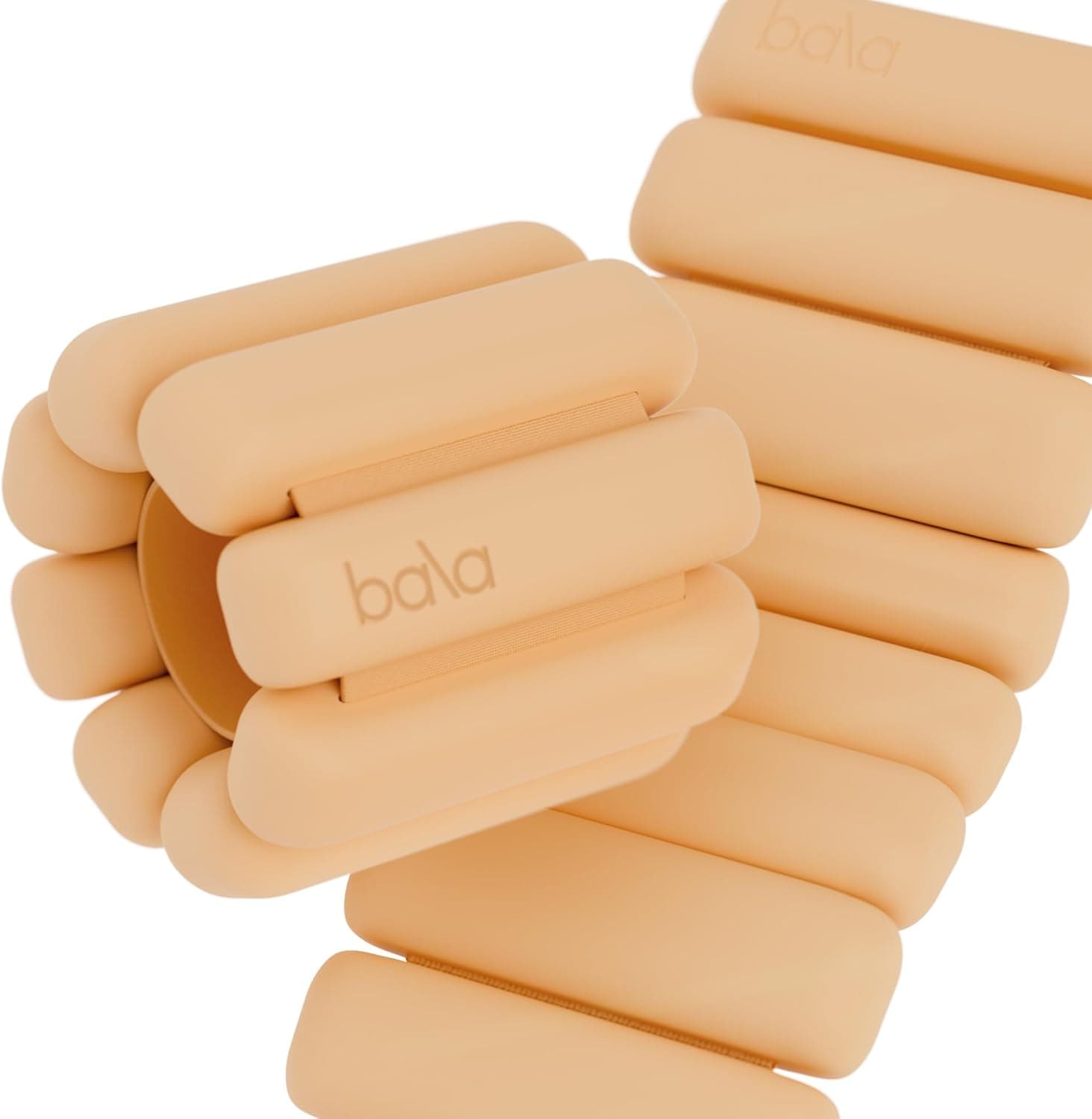 Bala Bangles Wrist & Ankle Weights, 1 lb Pair, Adjustable Silicone Weighted Bracelet Set (Sand)