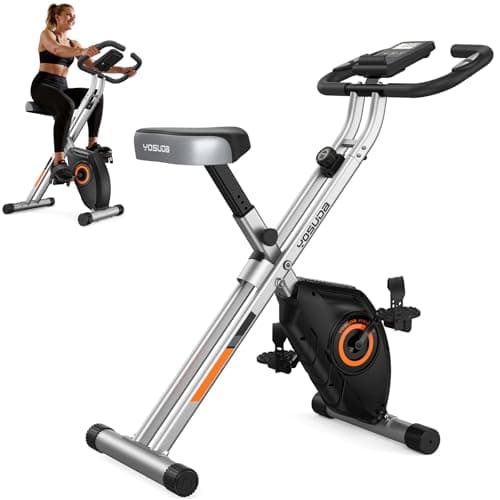 YOSUDA Exercise Bike, 2 in 1 Folding Exercise Bike for Seniors 350lbs Capacity, Magnetic X-Bike with 8-Level of Resistance, for Home Gym Workout