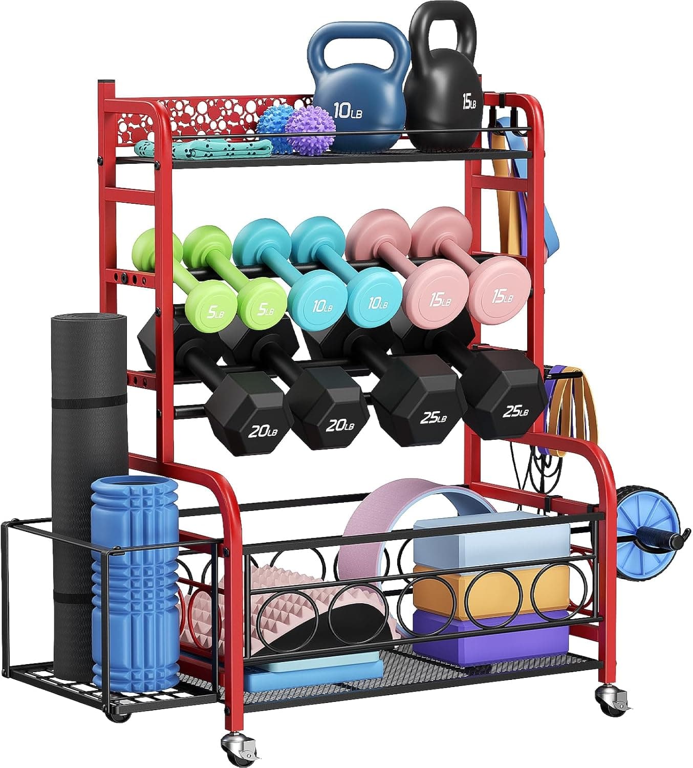 VOPEAK Dumbbell Rack, Adjustable Weight Rack for Home Gym Storage