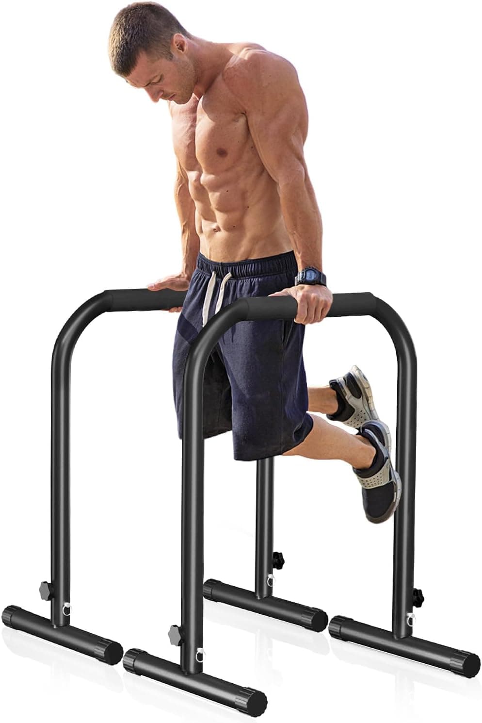 Wesfital Dip Bar, Adjustable Dip Stand Station for Home Workout, Heavy Duty Parallel Bars Workout Equipment for Strength Training (Black-01)
