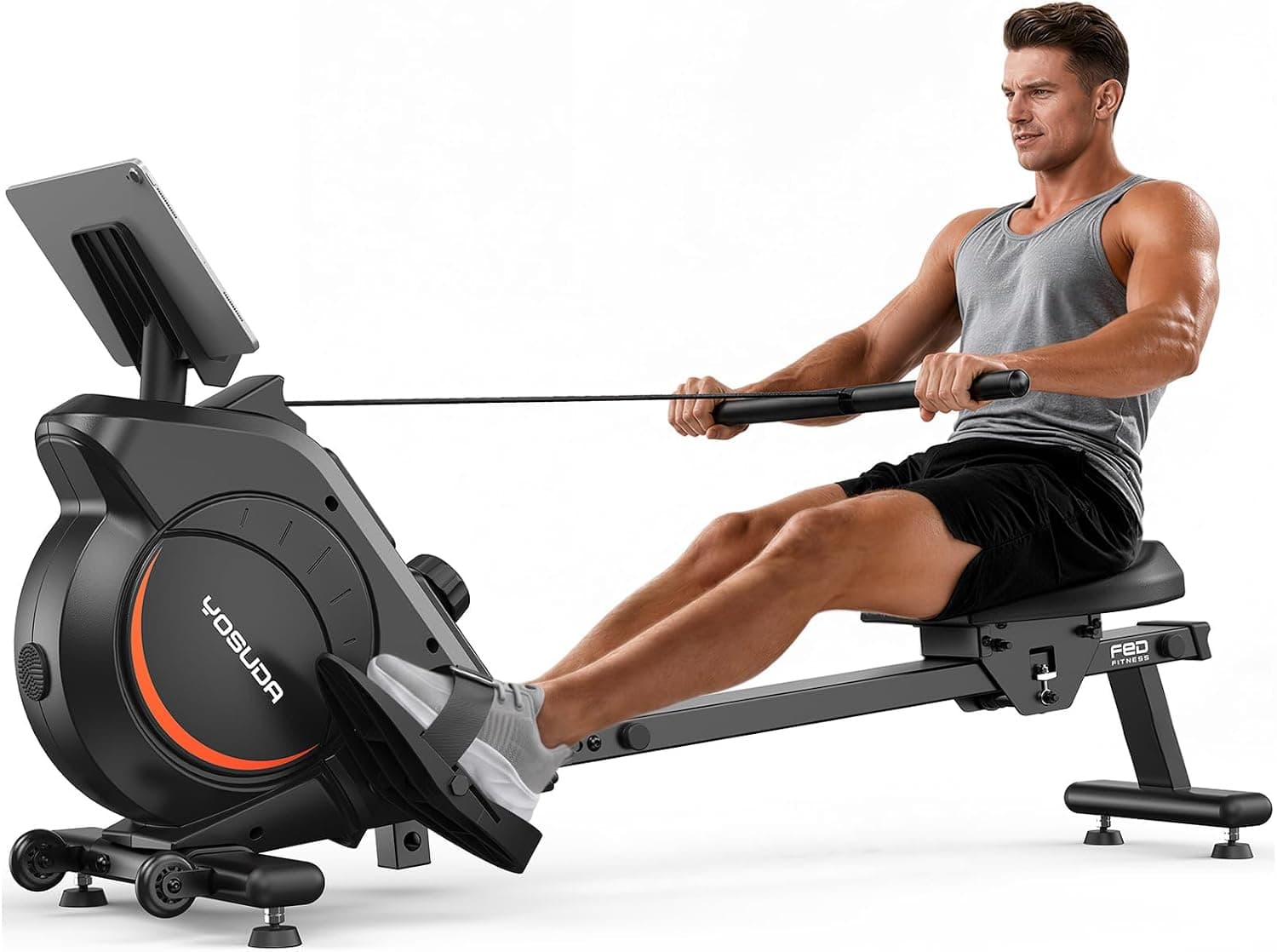 YOSUDA Magnetic Rowing Machine for Home, Compact Foldable Rower with 16-Level Resistance and Ap