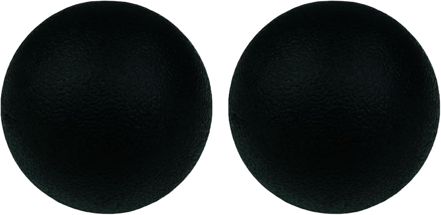 Small Hard Massage Ball 2 Pack - Lacrosse Ball Size Fascia Balls for Trigger Point Deep Tissue Myofascial Release (Black)