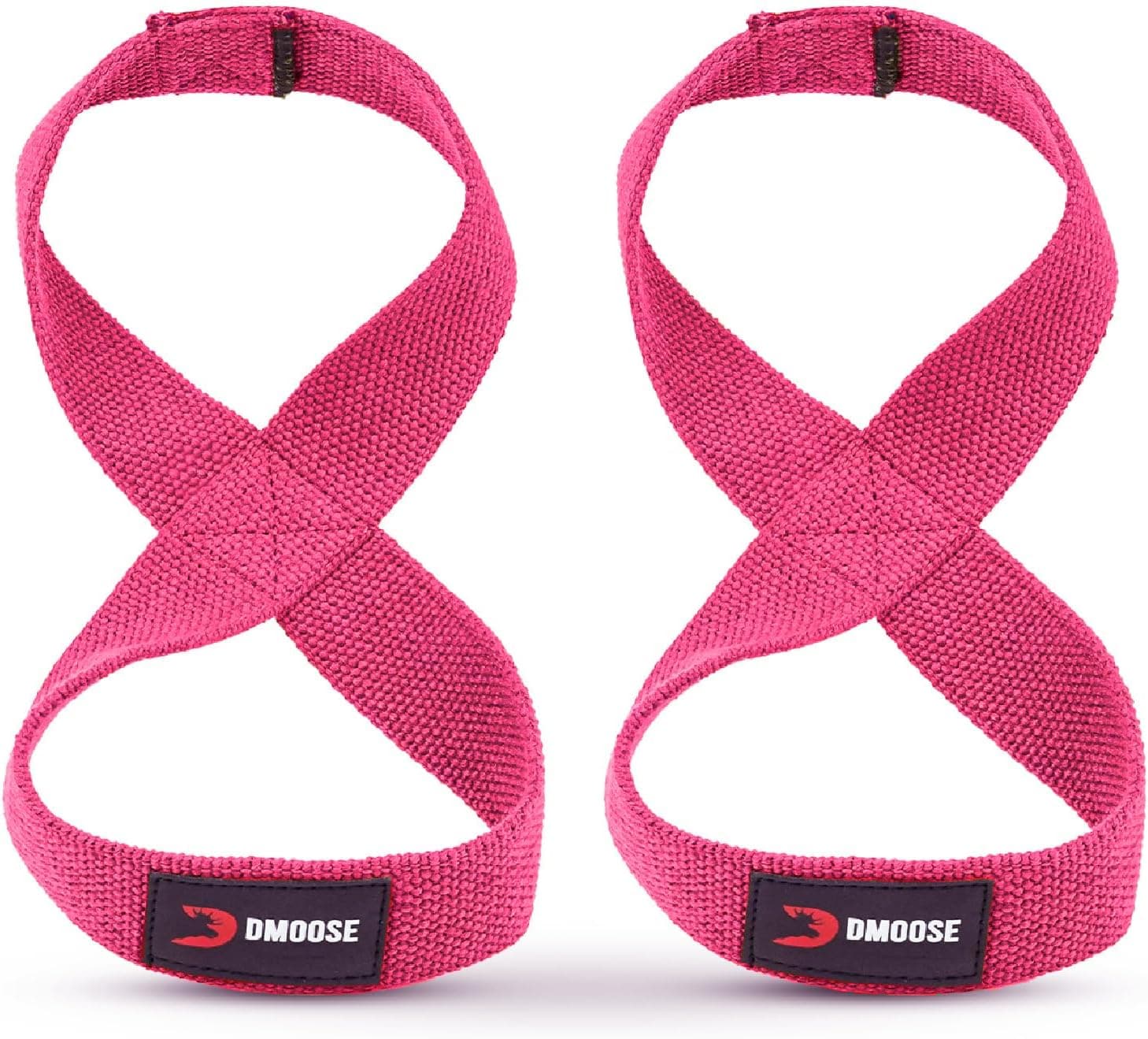 DMoose Figure 8 Lifting Straps for Weightlifting, Powerlifting & Deadlifts - Heavy-Duty Support Straps (Navy Blue, Medium)
