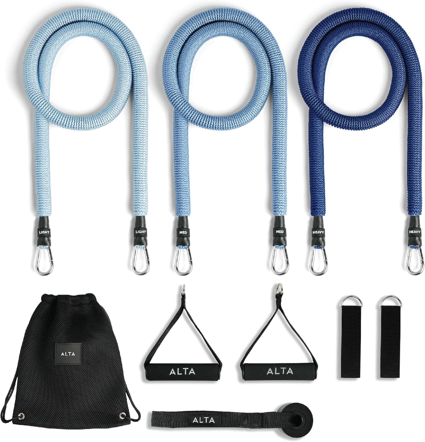 ALTA Resistance Tube Bands for Women - Full Kit with Handles, Ankle Straps, Door Anchor