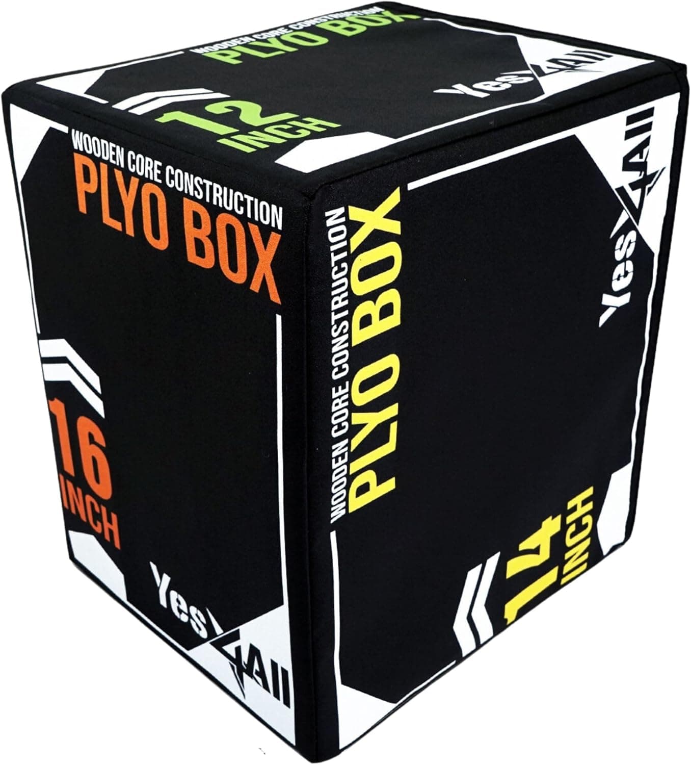 Yes4All 3-in-1 Soft-Padded Plyo Box with Wooden Core, Cushioned Plyometric Jump Box