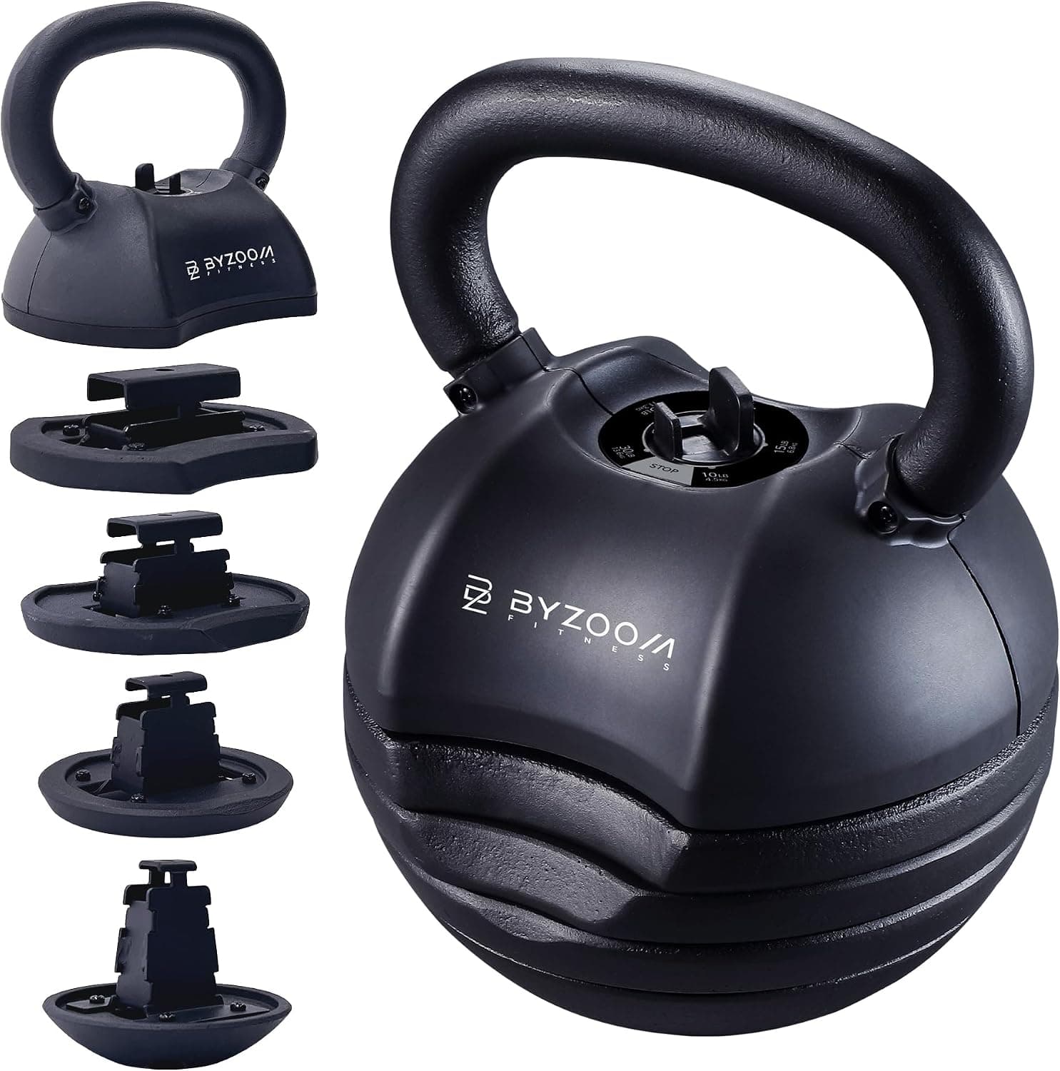 BYZOOM FITNESS Pure Series Adjustable Kettlebell, 5-in-1