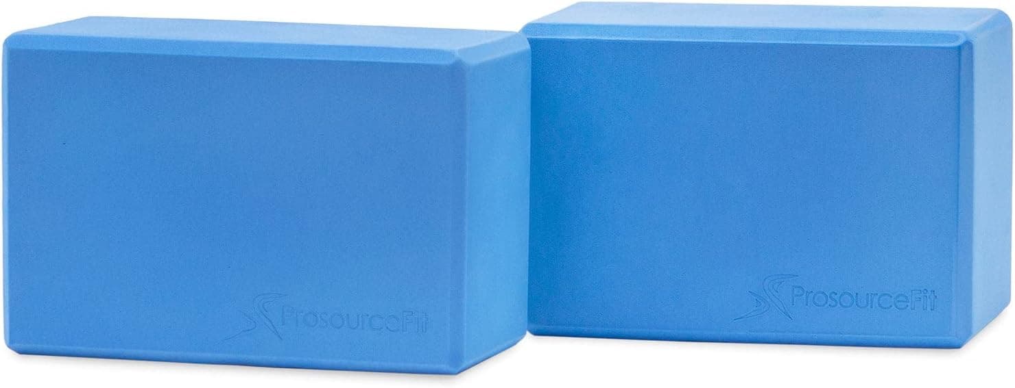ProSource Fit Foam Yoga Blocks Set of 2, High Density EVA Yoga Bricks 4 x 6 x 9 (Black)