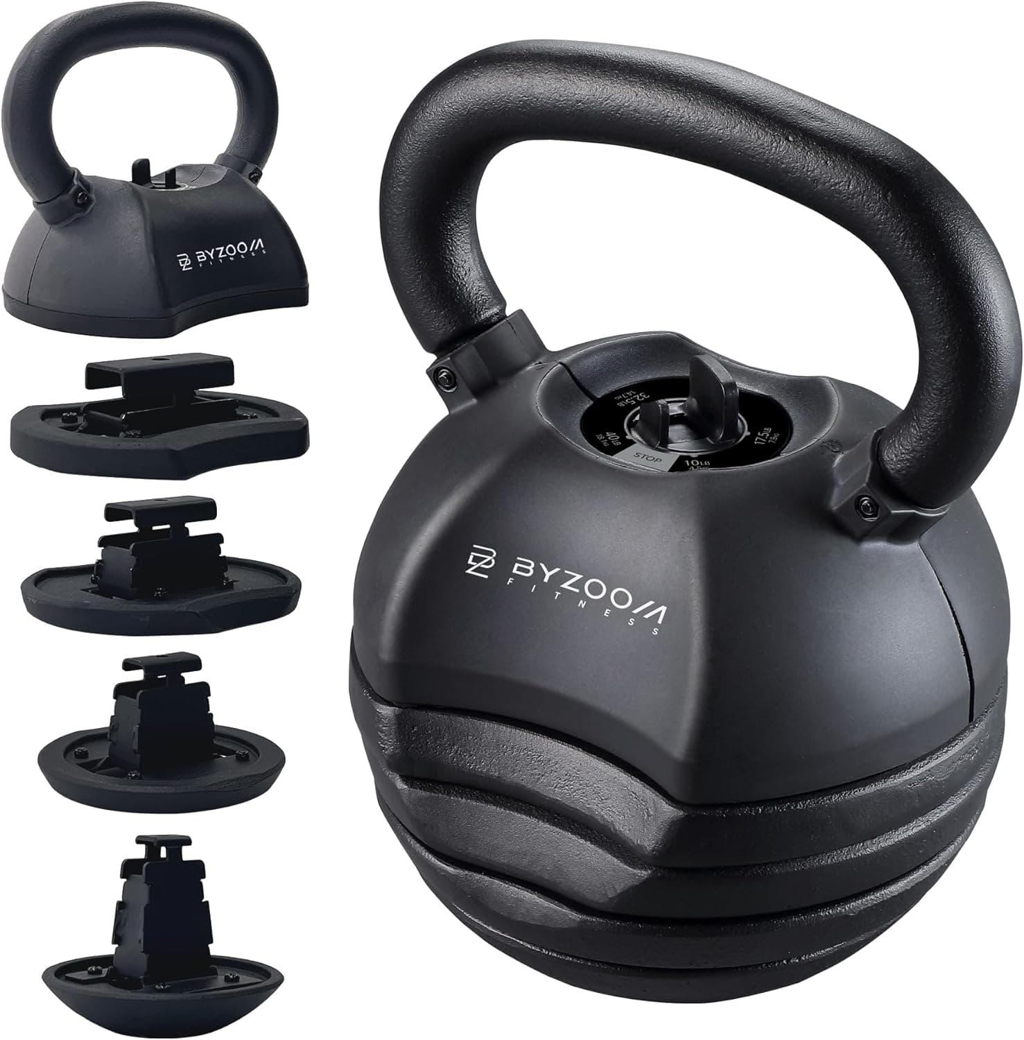 BYZOOM FITNESS Pure Series Adjustable Kettlebell, 30/40/50 lb