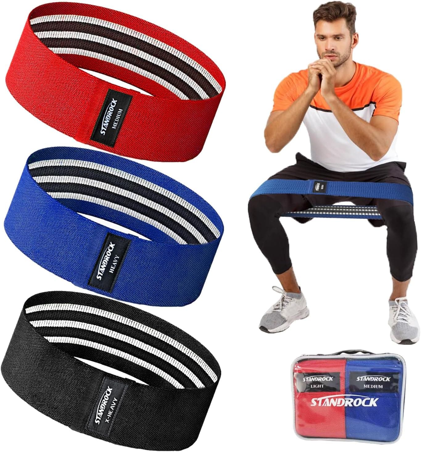 STANDROCK Fabric Resistance Bands for Working Out, 3 and 4 Levels Booty Bands for Women