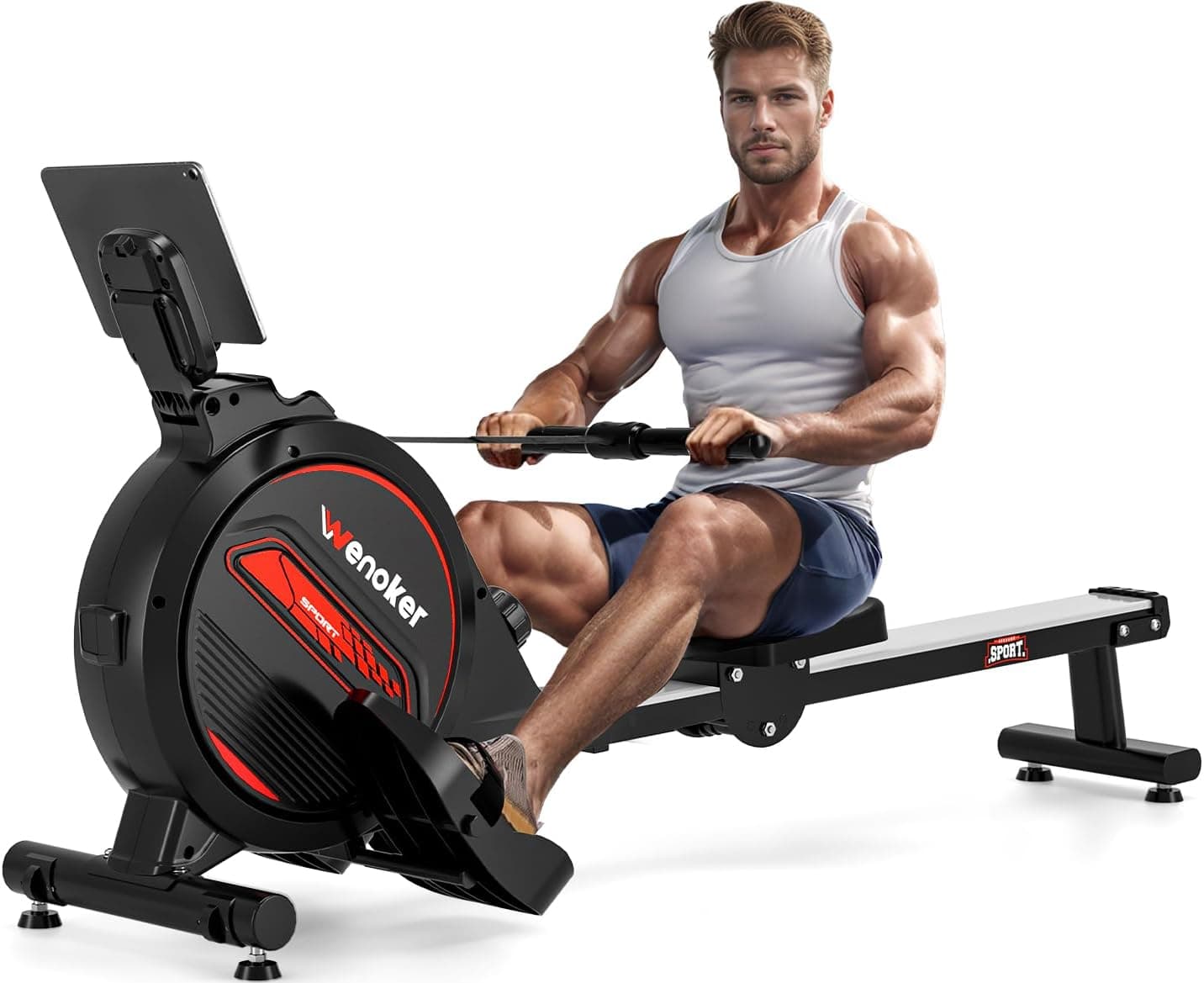 WENOKER Rowing Machine, Magnetic Rowing Machine for Home, Upgraded 32-Levels Resistance with Sm