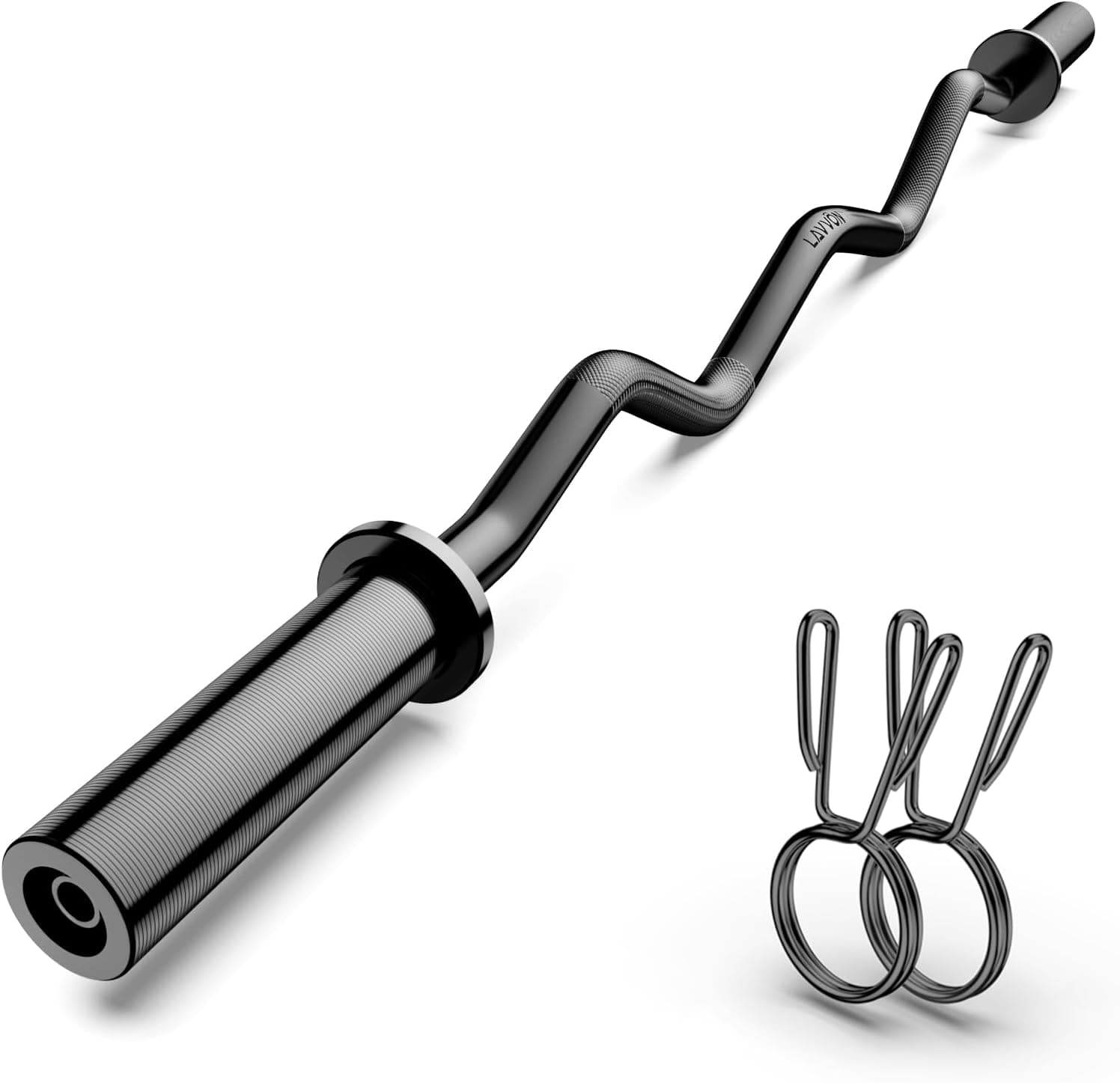 Yes4All Olympic EZ Curl Barbell Bar 47in, 2-Inch, 500lb