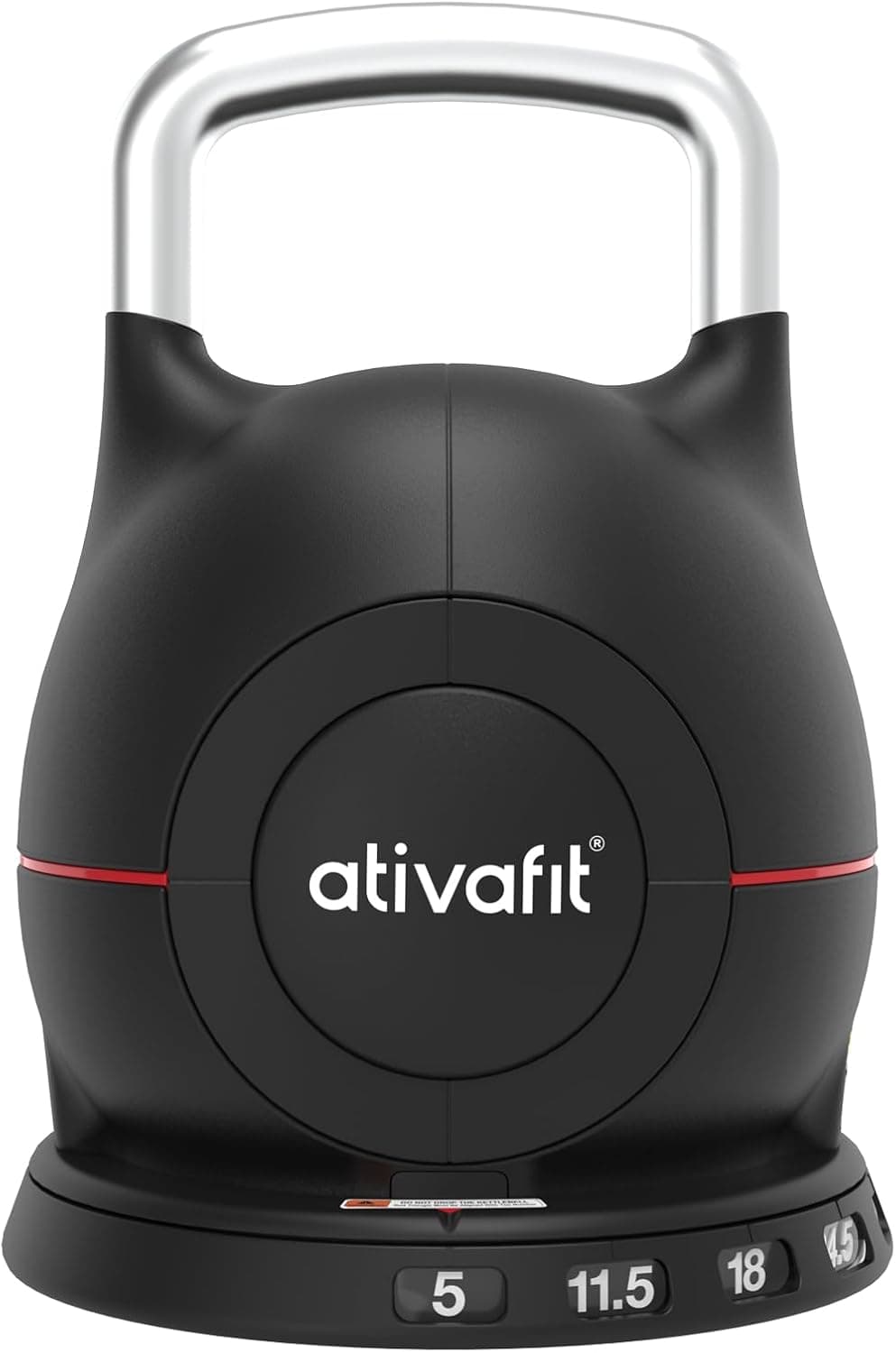 ATIVAFIT 7-in-1 Adjustable Kettlebell, 5-44 lb Aluminum Handle