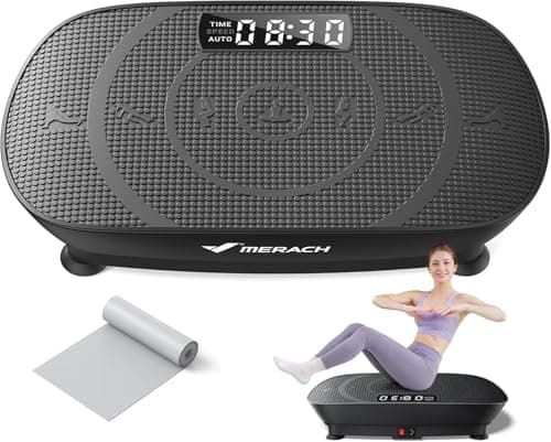 MERACH CV30 Pro Curved Vibration Plate Exercise Machine, Powerful & Quiet | 400lbs Capacity, Whole Body Workout Equipment for Lymphatic Drainage, Shake Plate with Bluetooth & Auto ON/OFF for Home Gym