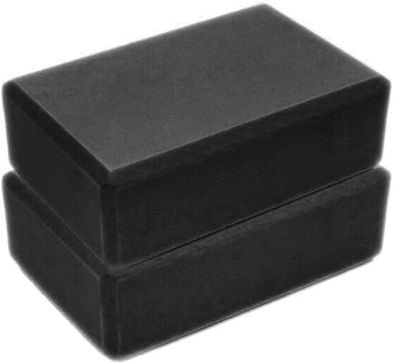 Yoga Blocks Black 2 Pack Supportive Latex-Free EVA Foam Yoga Blocks Set, High Density Non-Slip