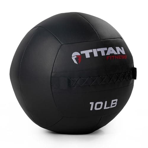 Titan Fitness 10 lb Soft Shell Medicine Wall Ball, Cross-Texture Grip | For Wall Throws, Partner Drills, Core and Functional Workouts, Polypropylene Fiberfill Interior, Reinforced Stitching
