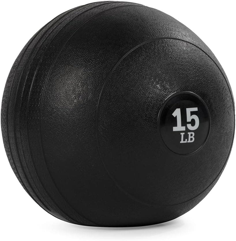 Titan Fitness 15 LB Rubber Slam Ball, Dead Weight Minimal Bounce