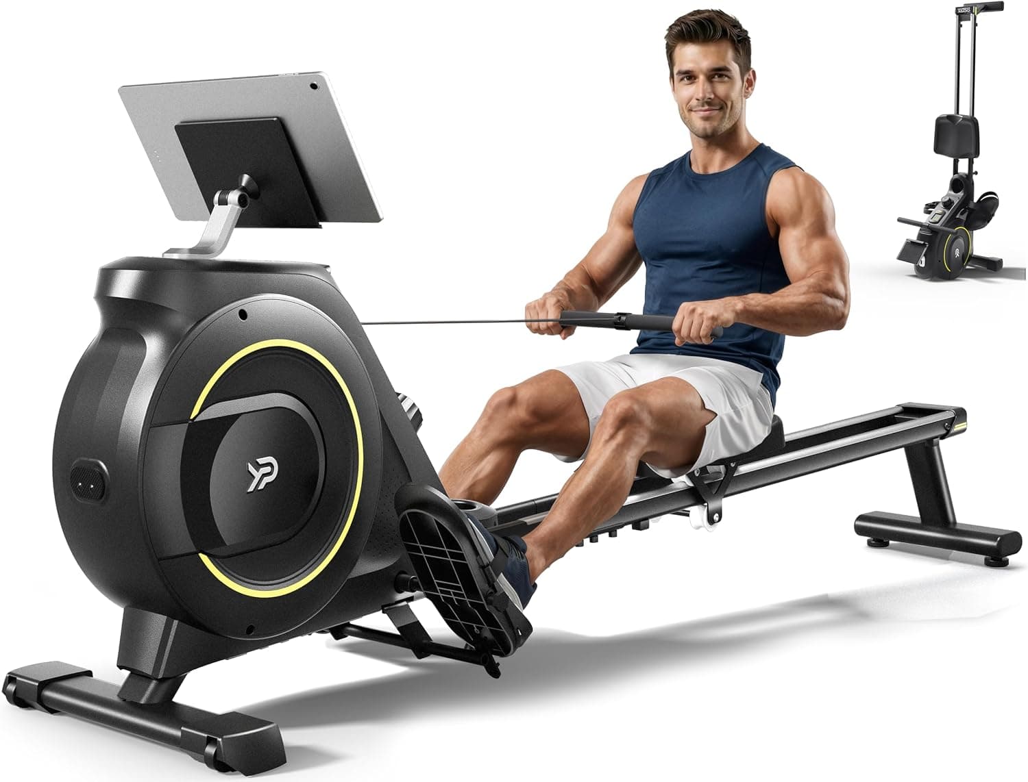 Rowing Machine for Home, 350 LB Capacity, 16-Level Silent Resistance, Magnetic Rowing Machines 