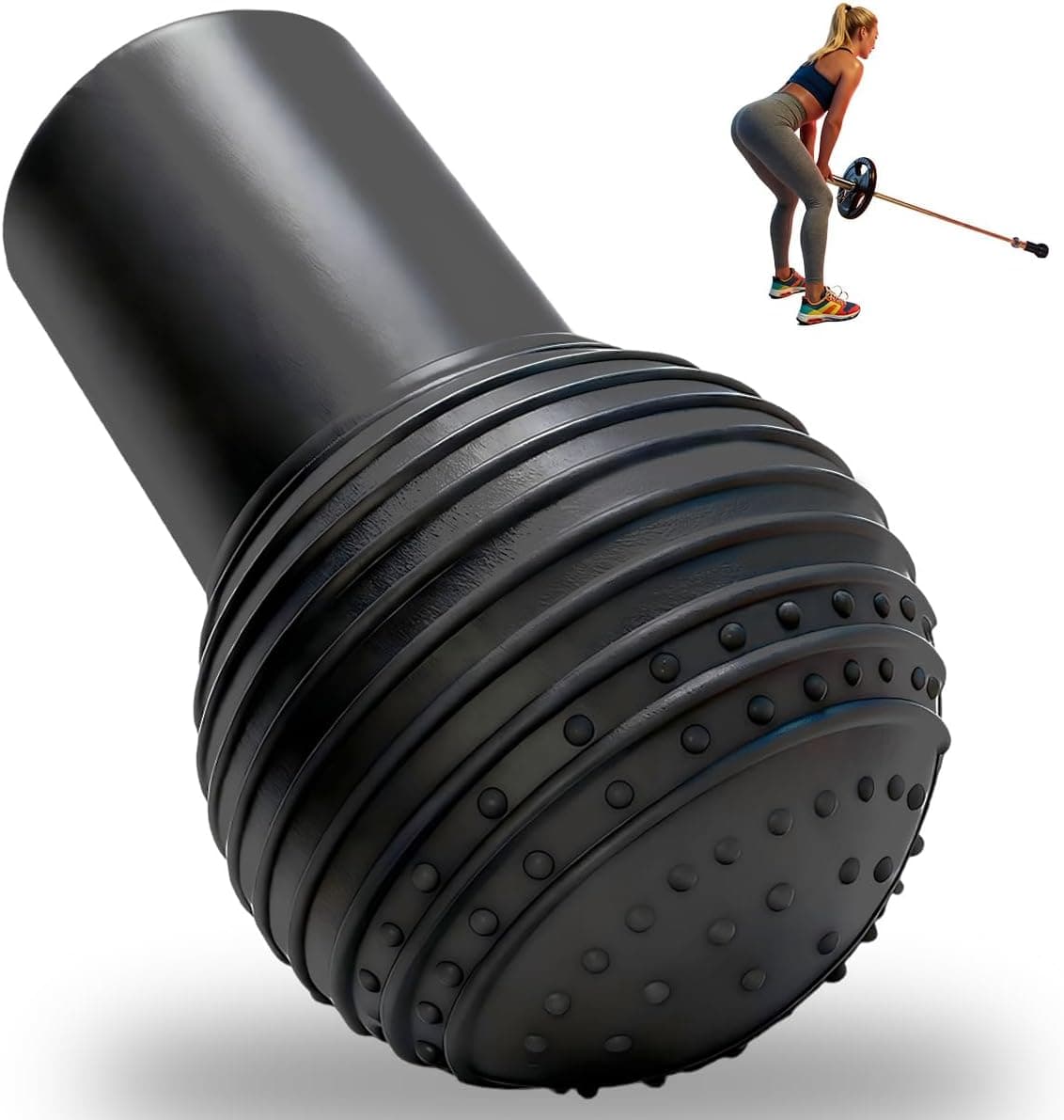 SerniaXin Landmine Attachment for Barbell, 360 Rotation for Row, Split Squat, Press in Home Gym, Natural Rubber 2" Olympic Bar Fit