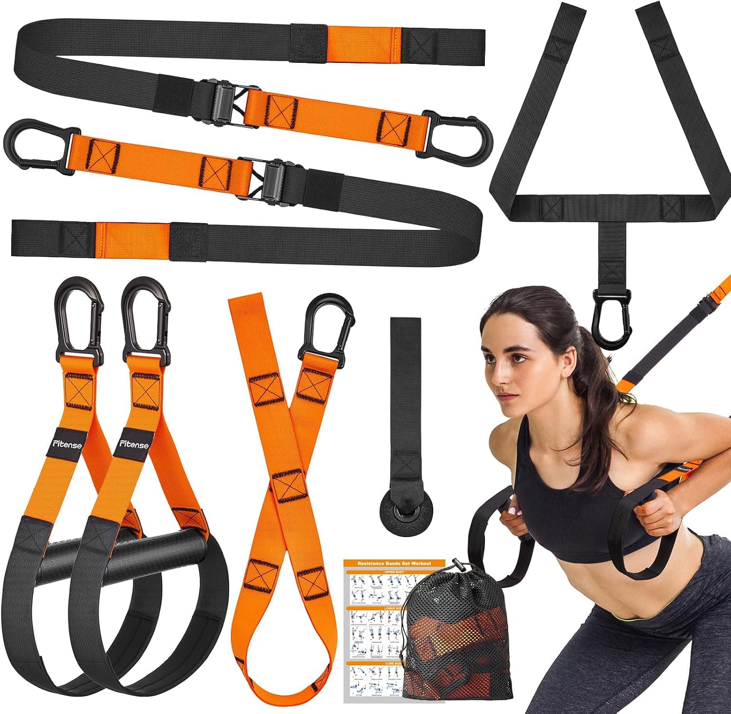 Home Resistance Training Kit, Suspension Trainer Straps with Adjustable Extension, Door Anchor,