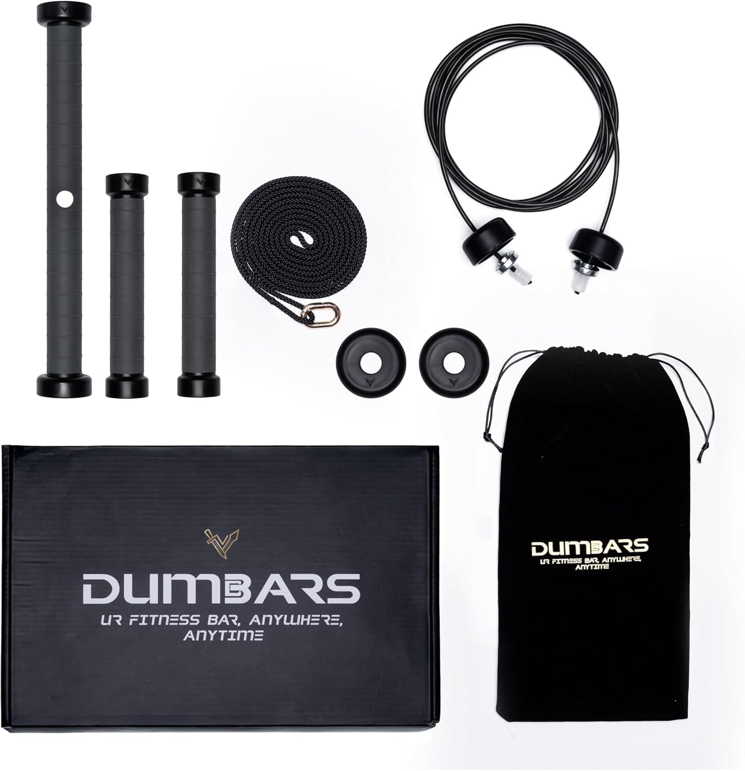 Modular Fitness Bar - 6-in-1 Portable Home Gym System for Clubbell, Mace, Jump Rope, Dumbbell