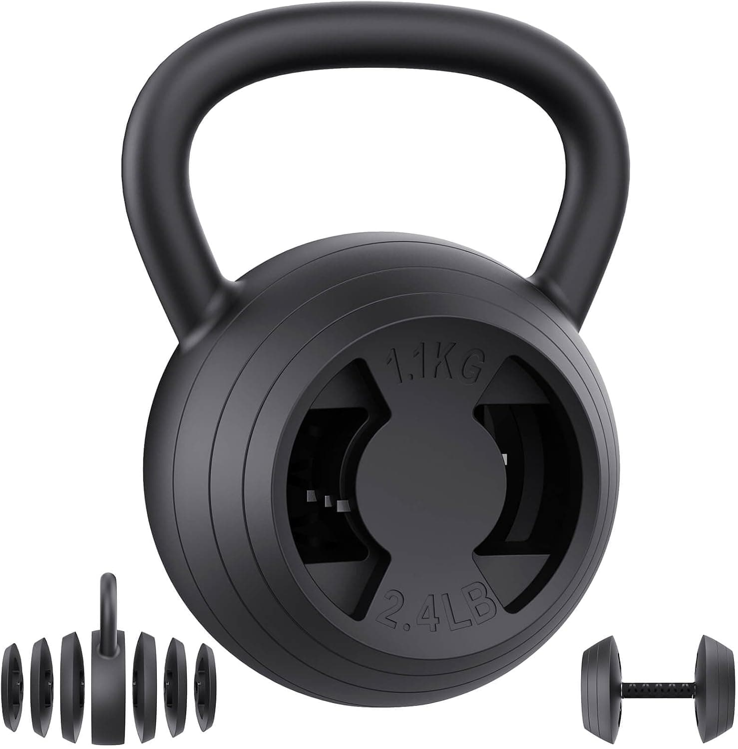Hezeyferg 2-in-1 Adjustable Kettlebell, 15-45 lb