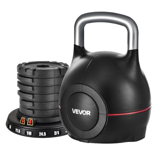 VEVOR Adjustable Kettlebell with 7 Weight Levels, 5-44 lbs