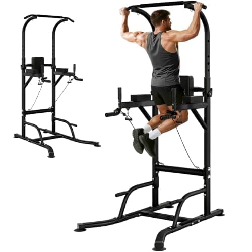 RISINGUKST Pull Up Bar Power Tower Dip Station Home Gym Equipment
