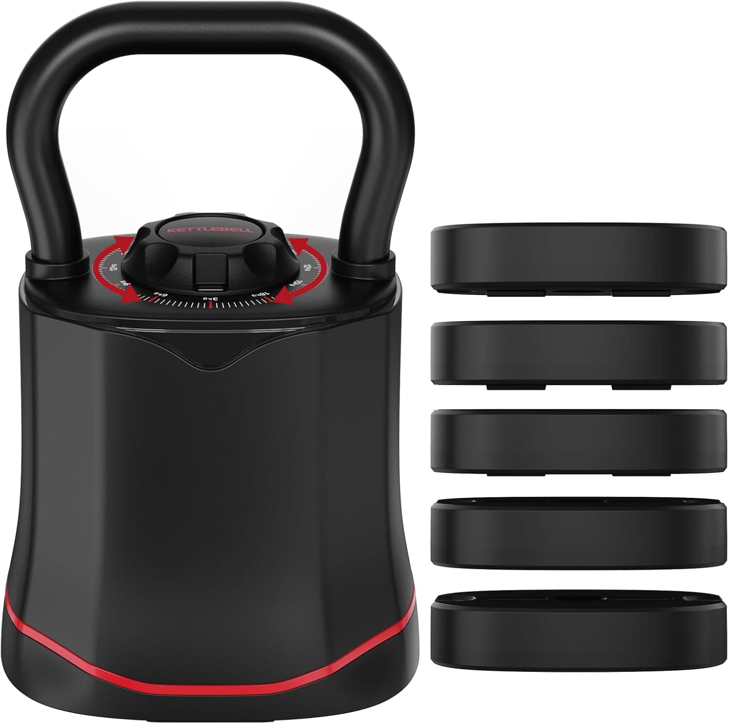 HXD-ERGO 6-in-1 Adjustable Kettlebell, 6.5-40 lb, Space-Saving