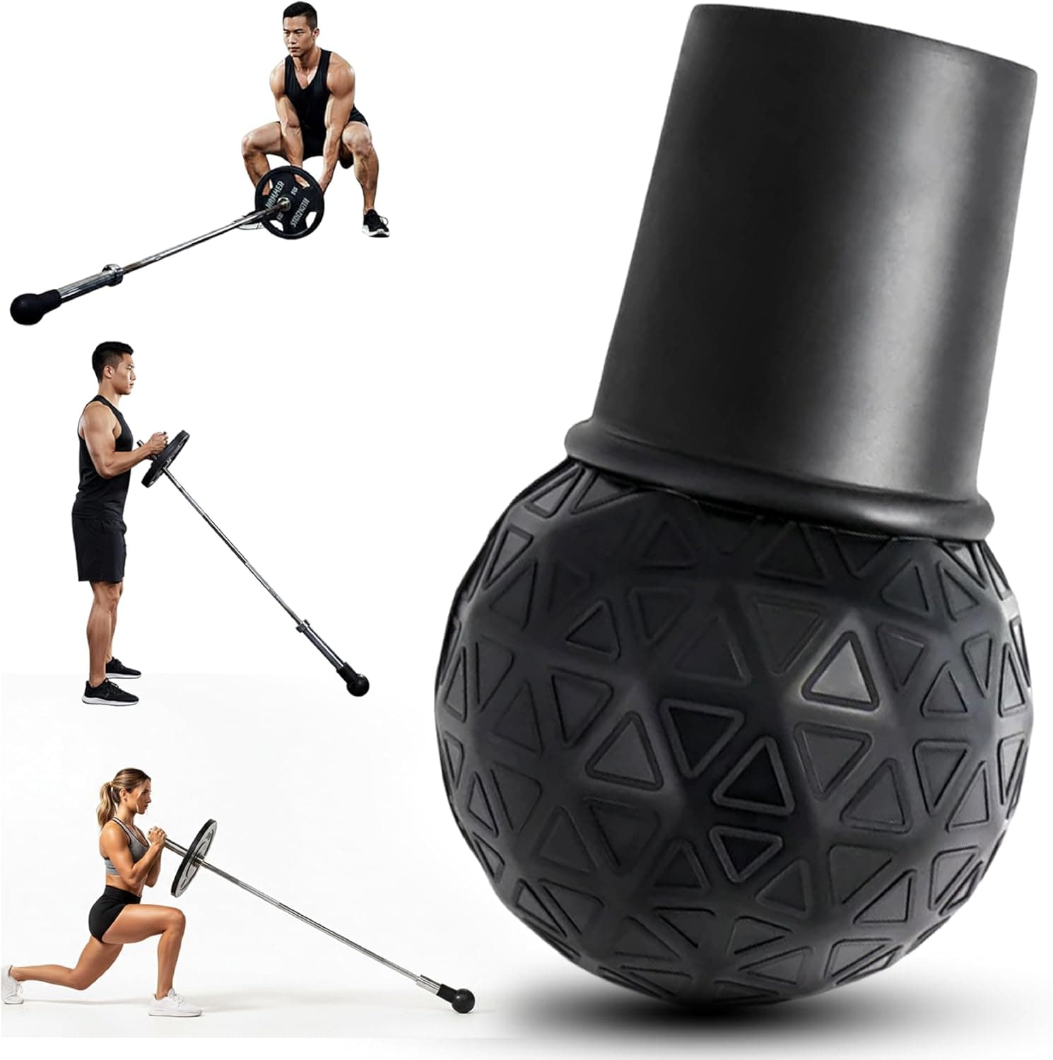 Barbell Landmine Attachment - Portable Non-Slip Silicone Base for 2" Olympic Bars | Landmine Press, T-Bar Row, Hack Squat, Suitcase Deadlift | No Rack Needed