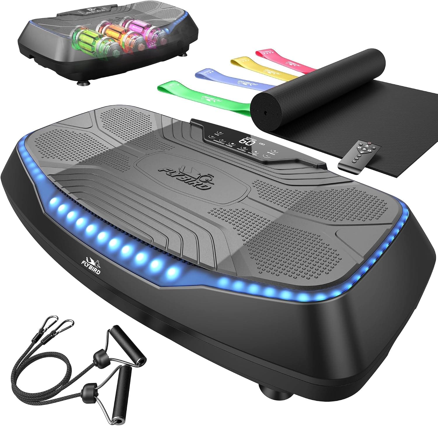 FLYBIRD 4D Vibration Plate Exercise Machine, Triple Motor, 9 Presets, Real-Time Calorie Trackin