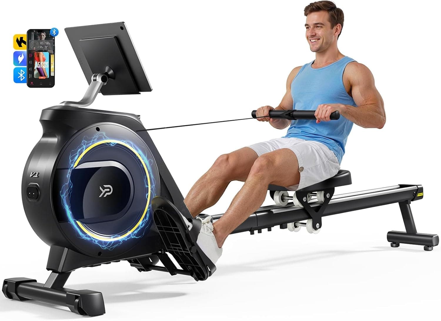 Rowing Machine for Home, 350 LB Capacity, 16-Level Silent Resistance, Magnetic Rowing Machines 