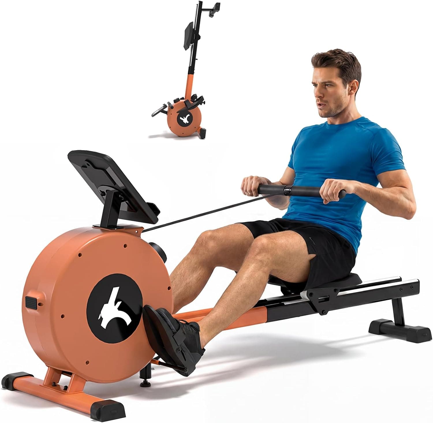 Rowing Machines Foldable for Home, Magnetic Rowing Machine with 16-Level Quiet & Smooth Resista